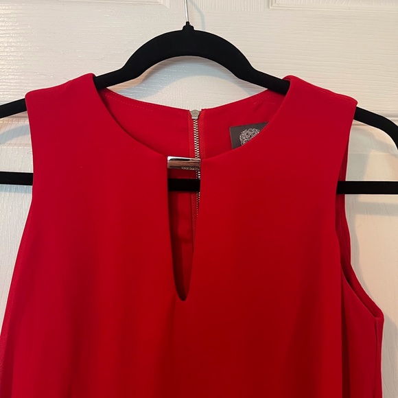 Vince Camuto Red Fitted Inside Layered Chiffon Outside Dress Size 2 - Picture 6 of 9